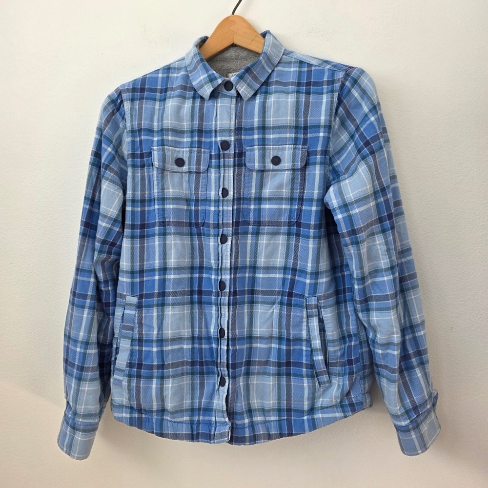 LL Bean Women's Fleece-Lined Snap-Front Plaid Flannel Shirt - XS